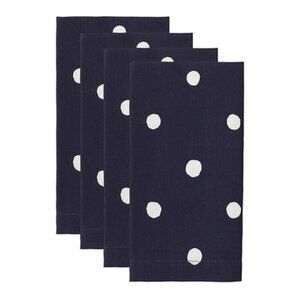 KATE SPADE Charlotte Street Napkins Navy White Polka Dot 4